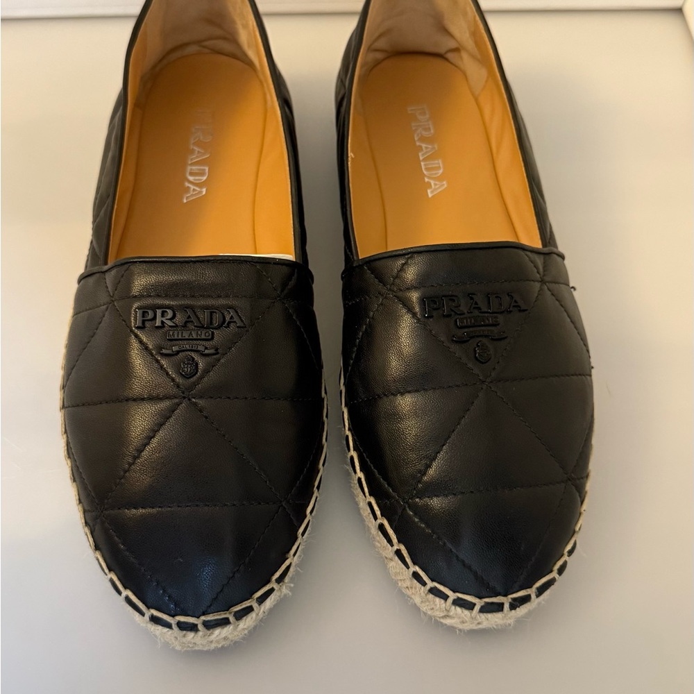 Prada Black Quilted Espadrilles